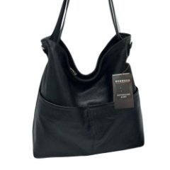 8172К Сумка женская натуральная кожа (black) (черный/31*30*10/натуральная кожа/Redmond)