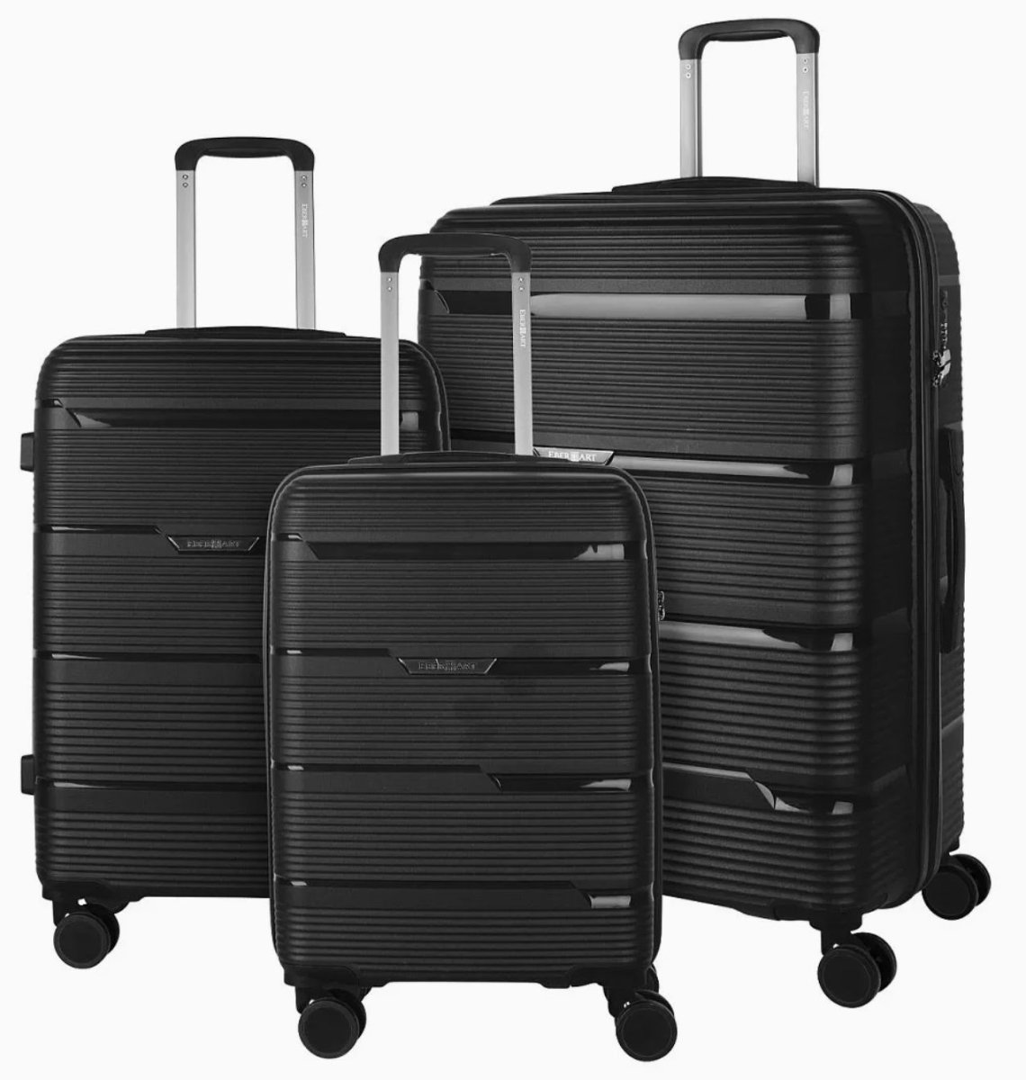 47B-009-428 Чемодан 4-х колесный (Черный/49*76*30/полипропилен/L/4,2 кг/92 литра)