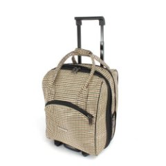 М-7314 Сумка на колесах дизайн гусиная лапка (бежевый/38*29*22/полиэстер/NTL Continent)