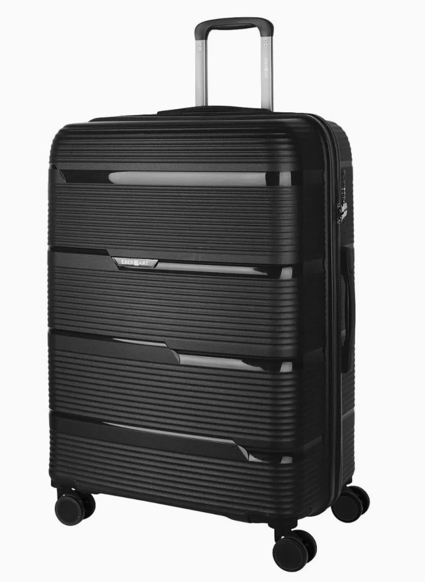 47B-009-428 Чемодан 4-х колесный (Черный/49*76*30/полипропилен/L/4,2 кг/92 литра)