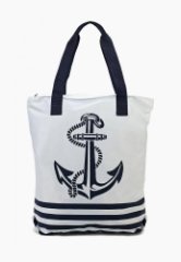 1-58 Сумка молодёжная (Морская/сине-белый) (Белый/синий/28*38*10/текстиль/ANTAN)