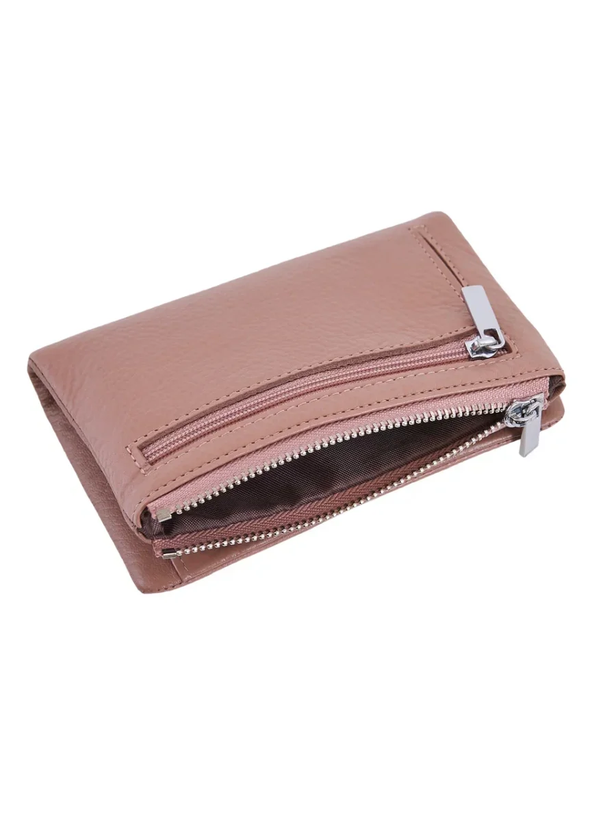 51-357-18-2 Кошелек женский (пудровый) (Розовый/13,5*9*2/натуральная кожа)