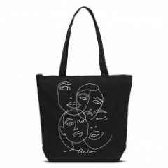 1-111 Сумка молодёжная (Лица/черный) (Черный/36*43*12/текстиль/ANTAN)