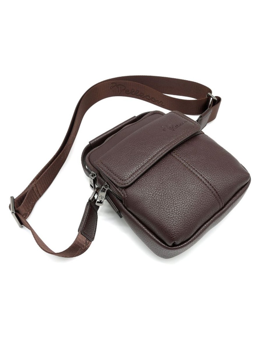 812-81764-2 Сумка мужская экокожа (Пеллекон) (коричневый/18*25*5,5/экокожа/PELLECON)