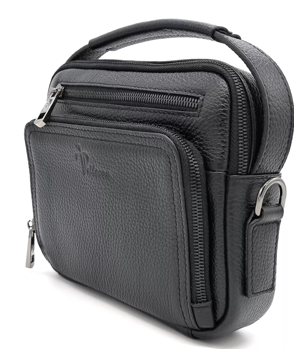 102-81583-1 Сумка мужская кожа (Пеллекон) (черный/21*17,5*5/натуральная кожа/PELLECON)