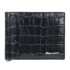 0455-53 Зажим для купюр KARYA (Черный/11*8,5*1/натуральная кожа)