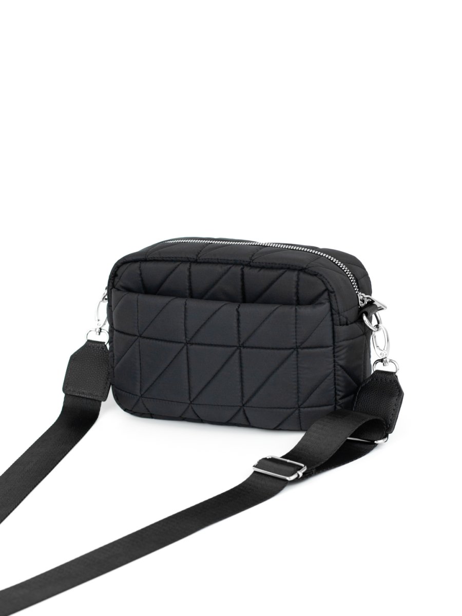 007-30304 Сумка женская кроссбоди черный+треугольники (Dewspo) (черный/21*14*8/текстиль/KATY NIKOLAEVA)