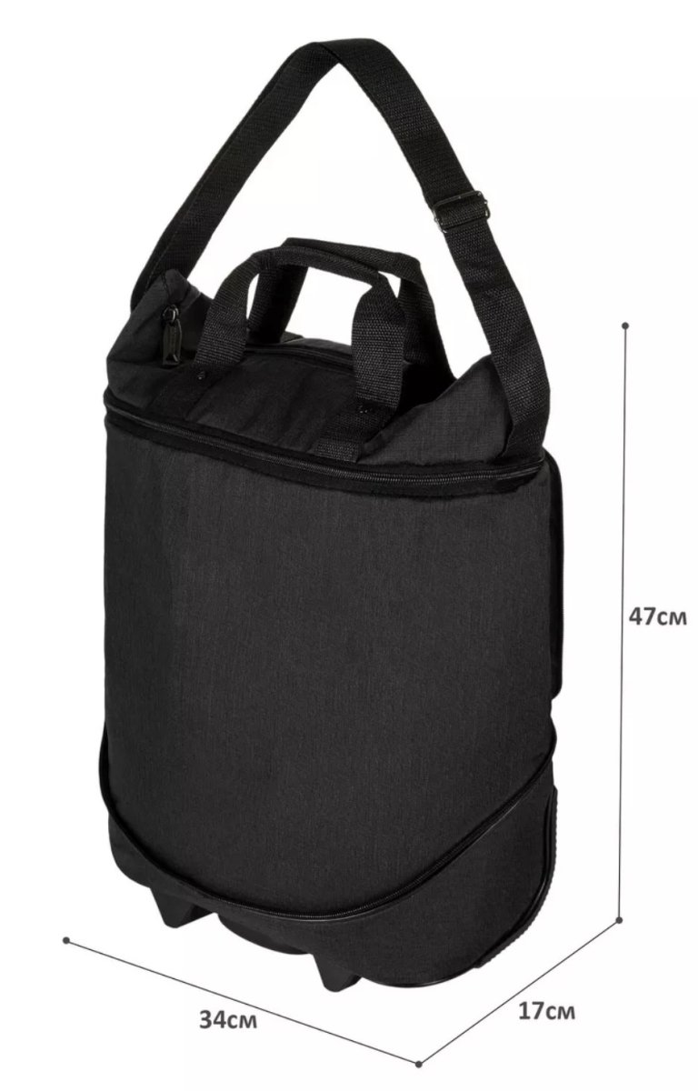 М-40-1 Сумка на колесах катионик черный (черный/34*47*17/62/катионик/NTL Continent)