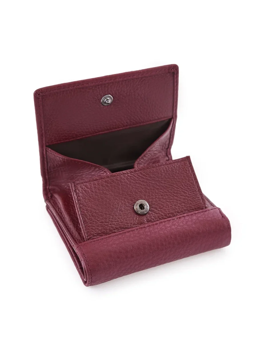 51-353-16-2 Кошелек женский (бордовый) (Бордовый/10*9,5*3/натуральная кожа)