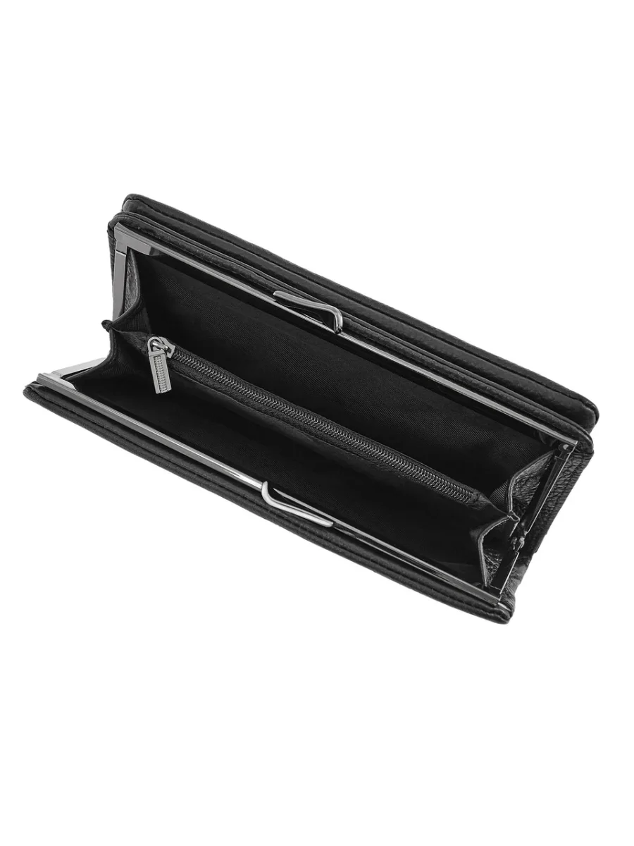 51-373-11-2 Кошелек женский (чёрный) (Черный/21*10*2/натуральная кожа)