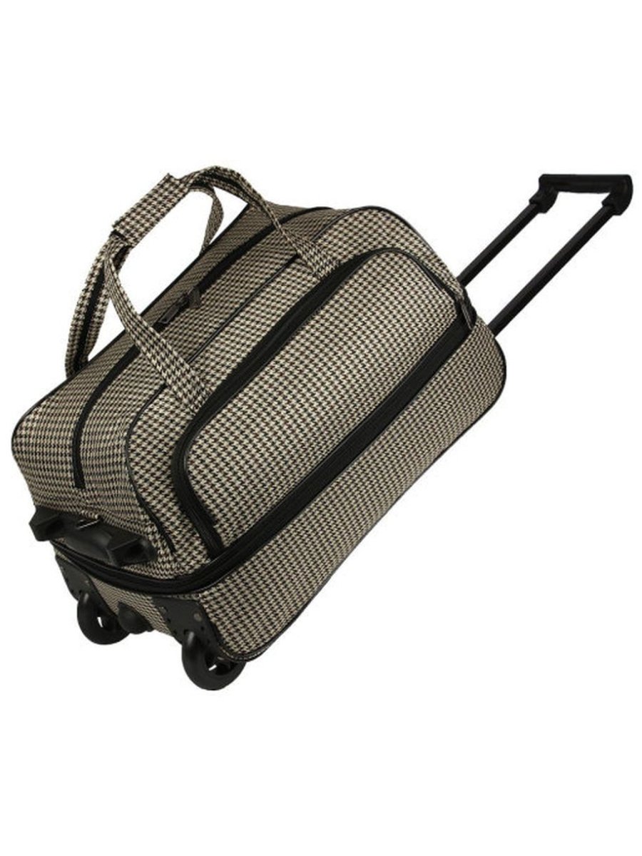 М-118 Сумка на колёсах дизайн гусиная лапка (Бежевый/50*32*30/полиэстер/NTL Continent)