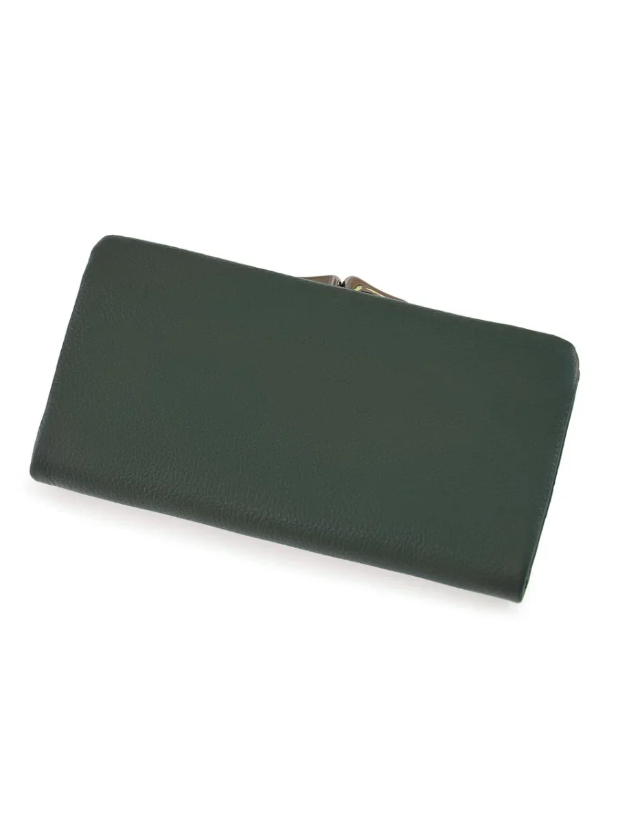 51-373-15-2 Кошелек женский (зелёный) (Зелёный/21*10*2/натуральная кожа)