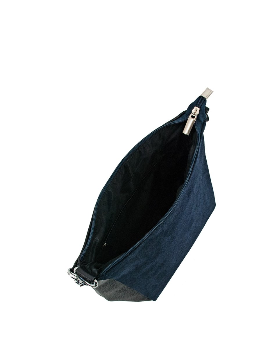 В2804-03140 Сумка женская (синий/чёрный) (Синий/чёрный/19*23*10/натуральная замша/экокожа/S/Bagsland)