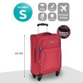 Р1801 (3-ой) Red (19) красный чемодан малый тканевый облегченный (красный/34,5*55*22/полиэстер/2,5 кг/37 литров/Polar)
