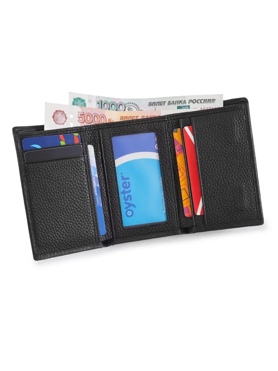 51-369-11-2 Кошелек женский (чёрный) (Черный/12*9*3/натуральная кожа)