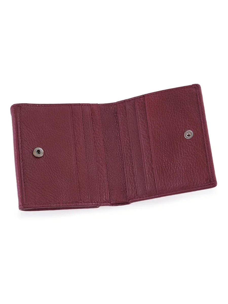 51-353-16-2 Кошелек женский (бордовый) (Бордовый/10*9,5*3/натуральная кожа)
