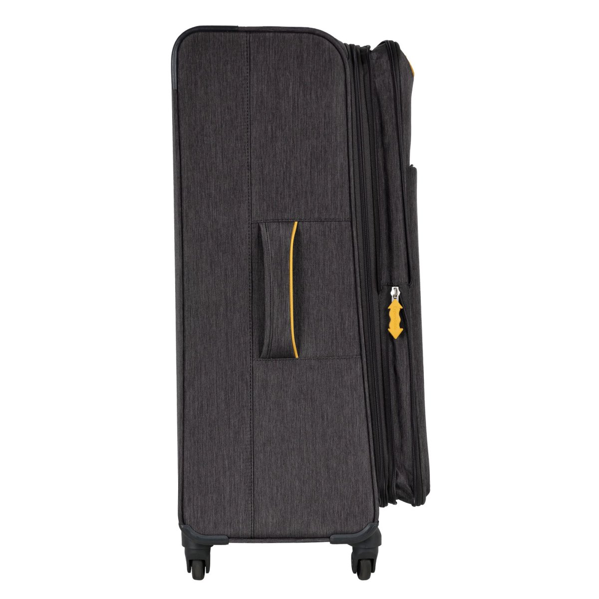 Р1919 (3-ой) D.Grey (24) темно-серый чемодан средний тканевый облегченный (серый тёмный/40,5*65,5*27(+5)/полиэстер/M/3,1 кг/64 литра/Polar)