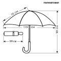 718542 Зонт мужской, трость, полуавтомат, ручка дер.крюк, клетка (эпонж/Goroshek)