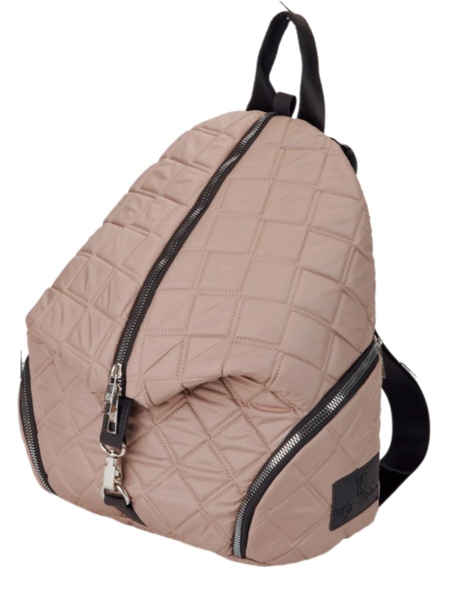 709-3160604 Рюкзак бежевый темный+ромбы малые+карабин (Dewspo) (бежевый тёмный/29*37*16/текстиль/KATY NIKOLAEVA)