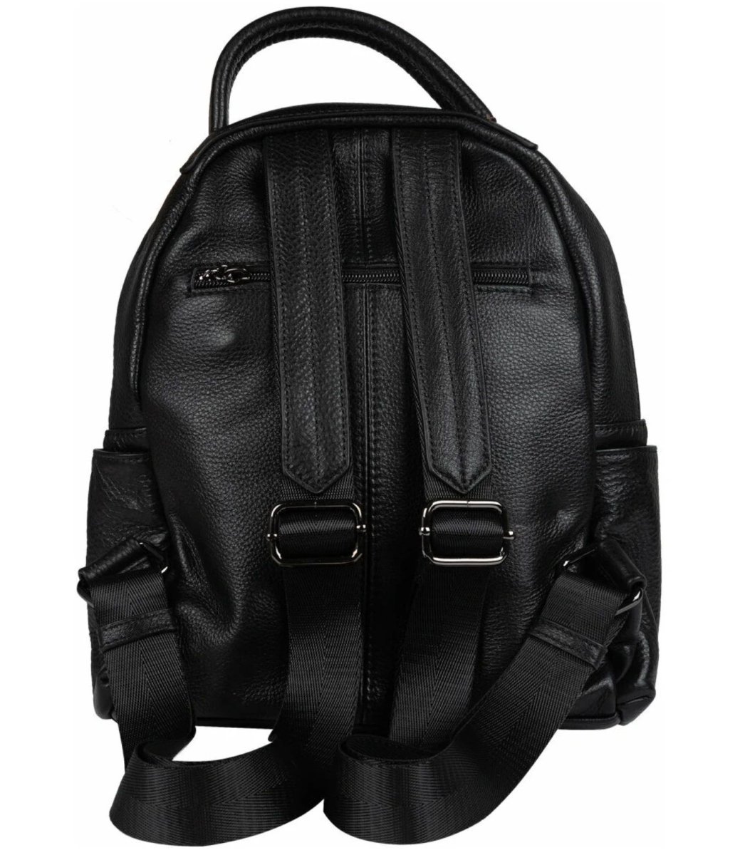 190К Рюкзак женский натуральная кожа (чёрный) (Черный/26*30*13/натуральная кожа/Redmond)
