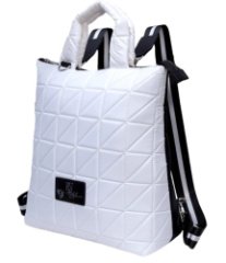 006-31404 Сумка-рюкзак женская белый+треугольники (Dewspo) (белый/29*31*14/текстиль/KATY NIKOLAEVA)