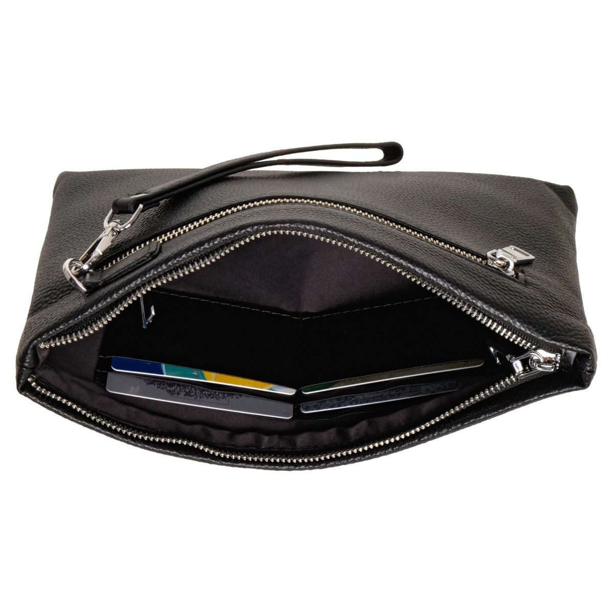 948 Сумка мужская натуральная кожа (черный) (черный/27*17*2/натуральная кожа/0,27 кг/0,9 литров/Polar)