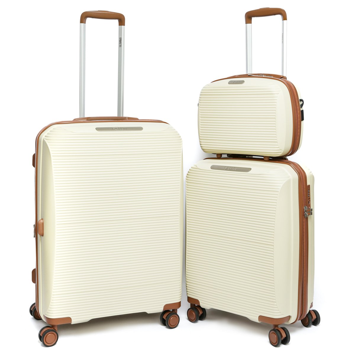 EN1010-24-13 FABRETTI Чемодан 4-х колесный 100% полипропилен (Бежевый/46*67*29/полипропилен/M/FABRETTI)