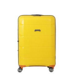 EN6520-28-76 FABRETTI Чемодан 4-х колесный 100% полипропилен (Жёлтый/52*76*30/полипропилен/L/FABRETTI)