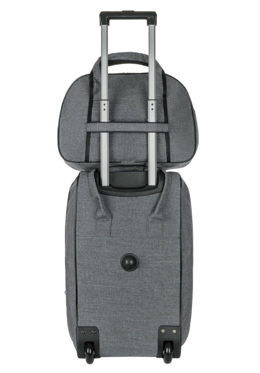 М-7321Б Сумка на колёсах с бьютиком катионик серый (Серый/30*53*22/полиэстер/NTL Continent)