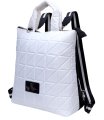 006-31404 Сумка-рюкзак женская белый+треугольники (Dewspo) (белый/29*31*14/текстиль/KATY NIKOLAEVA)