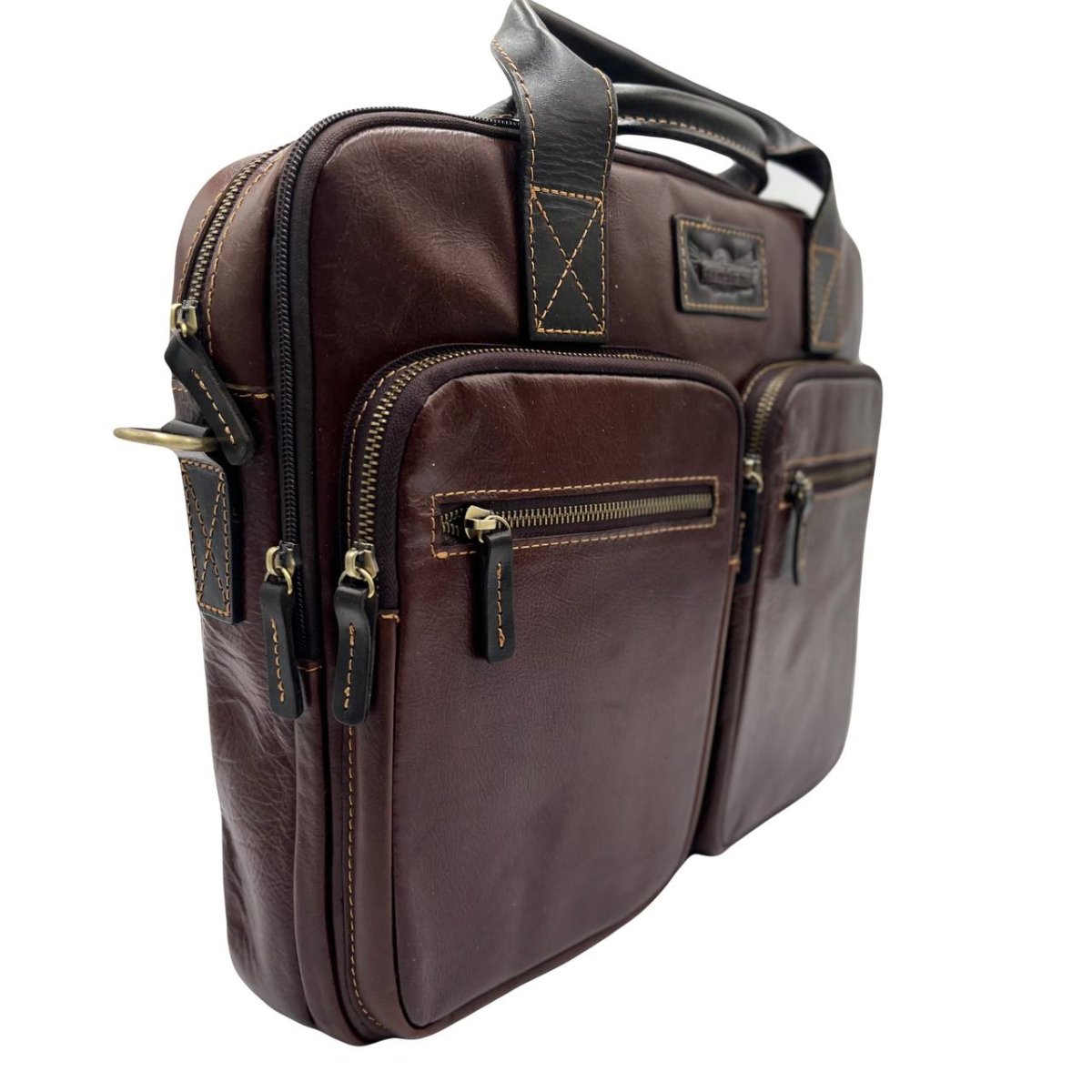 4063 (Brown) Сумка мужская натуральная кожа (коричневый/39*30*6,5/натуральная кожа/Hogerland)