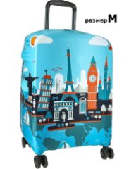 7001 чехол для чемодана (M) (Голубой/бифлекс/M/VIP COLLECTION)
