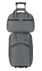 М-7321Б Сумка на колёсах с бьютиком катионик серый (Серый/30*53*22/полиэстер/NTL Continent)