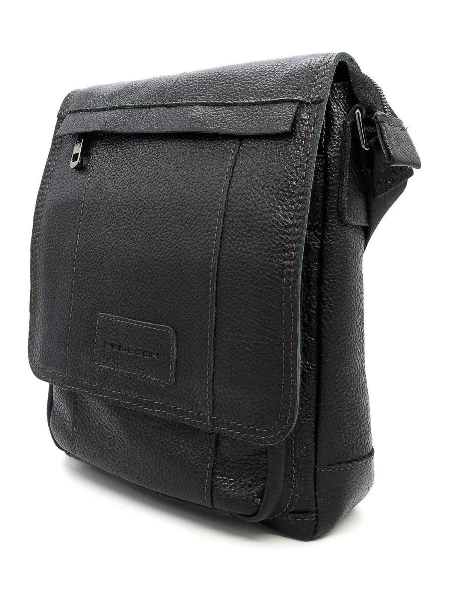 102-82035-1 Сумка мужская кожа (Пеллекон) (черный/23*29*6/натуральная кожа/PELLECON)