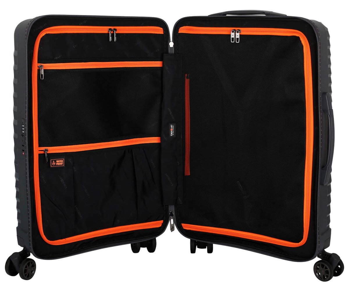 10M-009-420 Чемодан 4-х колесный (Черный/37*55*20/полипропилен/S/2,8 кг/40 литров/Eberhart)