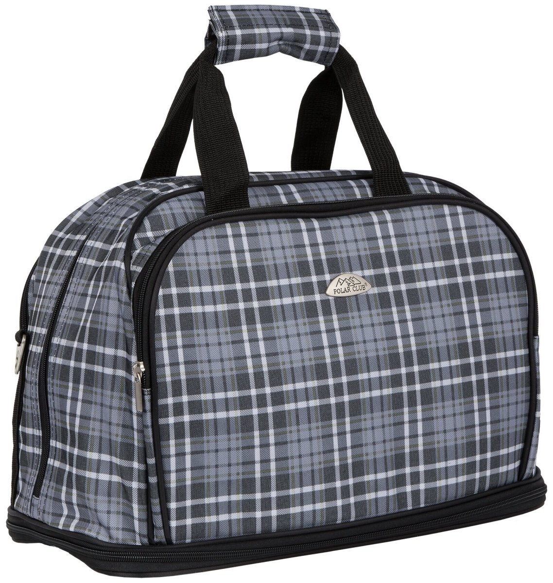 П7092 Клеткасерая сумка  раздвижная текстиль (серый/44*30*23/полиэстер/1,3 кг/30 литров/Polar)