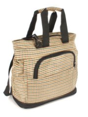 М-090 Сумка хозяйственная гусиная лапка (Бежевый/36*34*16/полиэстер)