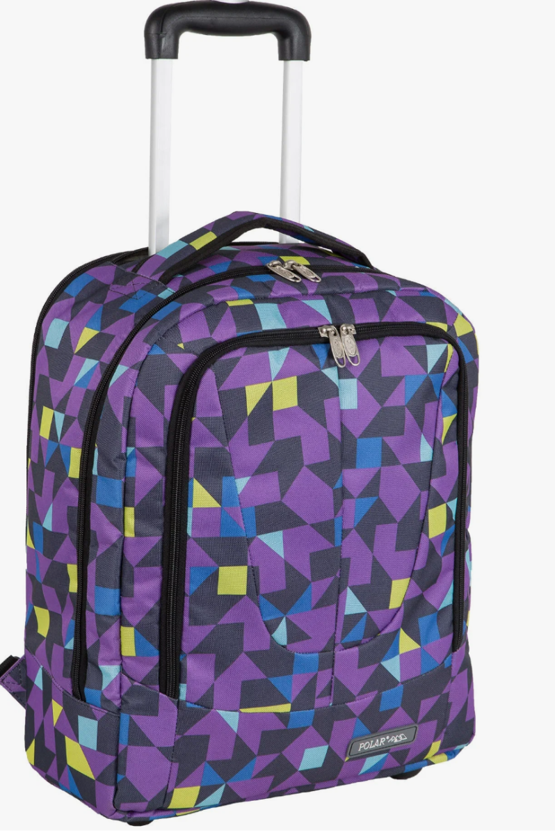 П7111 Рюкзак с телегой на колесах Жаккард (серый) (Серый/38*49*19/полиэстер/Polar)