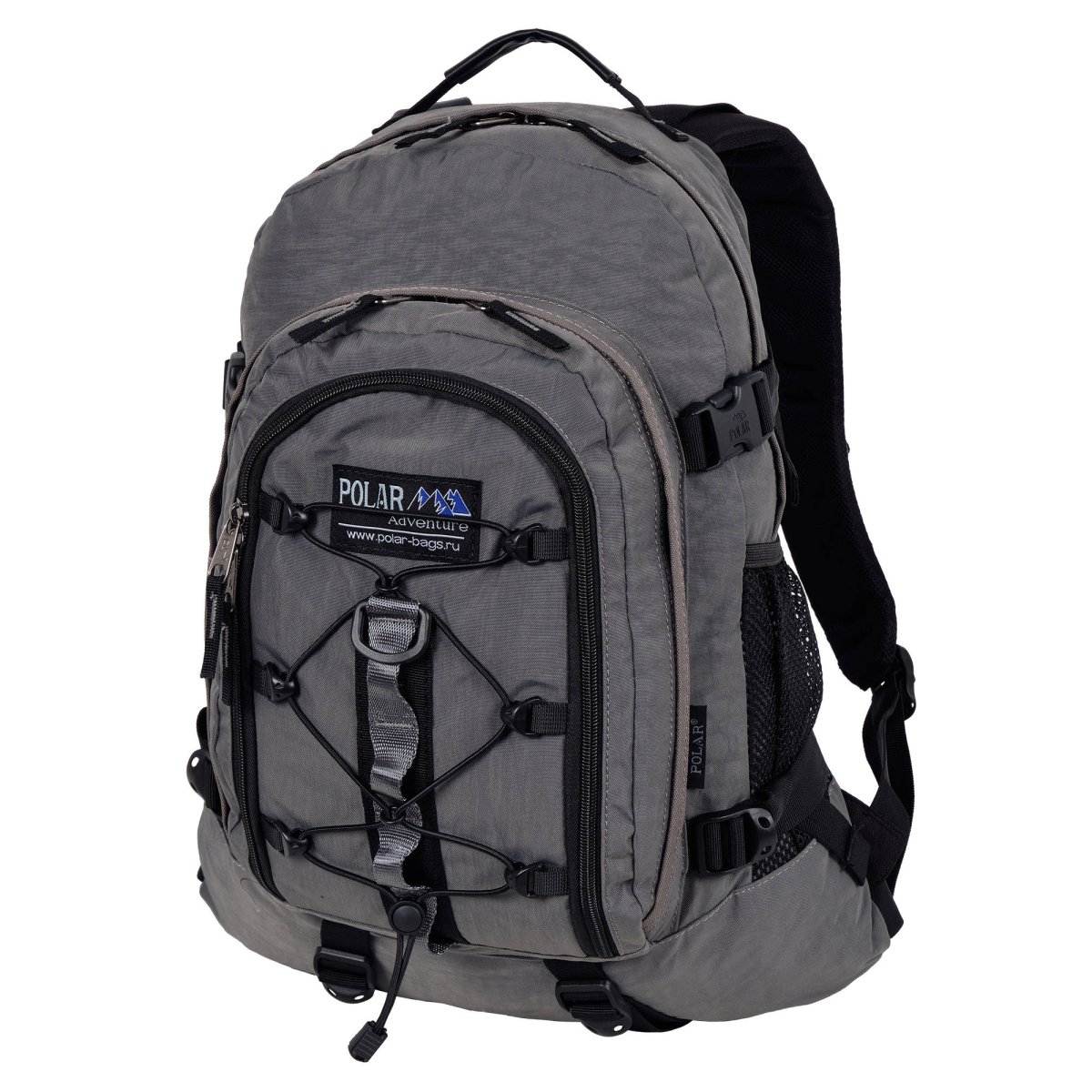 П1956-06 (т.серый) Рюкзак со шнурками (Серый тёмный/27*46*16/полиэстер/0,8 кг/20 литров/Polar)