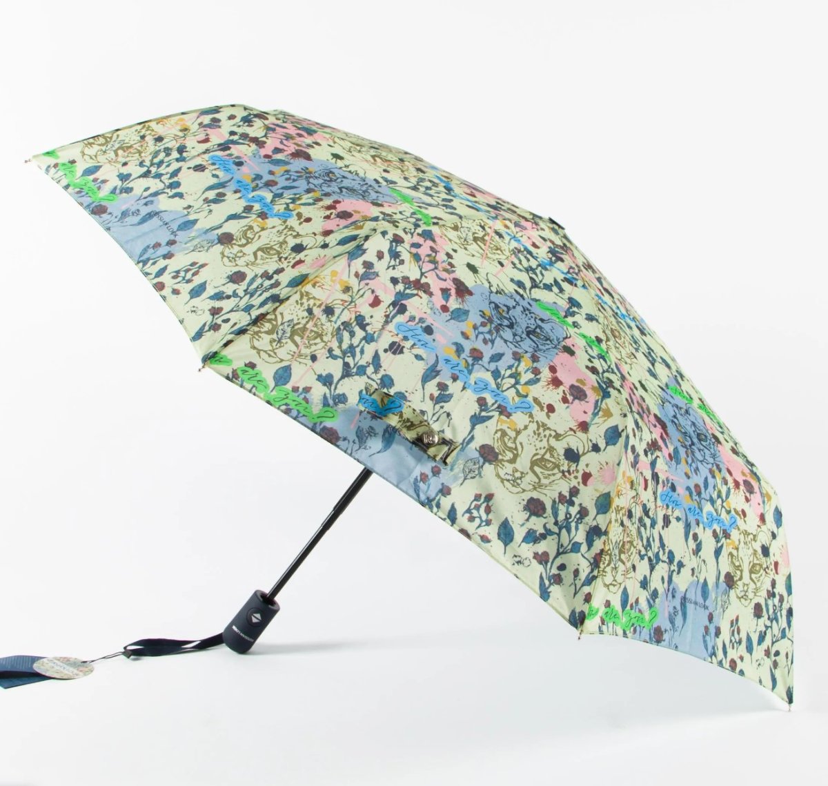 RT-43916 Зонт женский, 3 сл., полный автомат,пласт.прямая (мультиколор/8-56/эпонж/Russian Look)