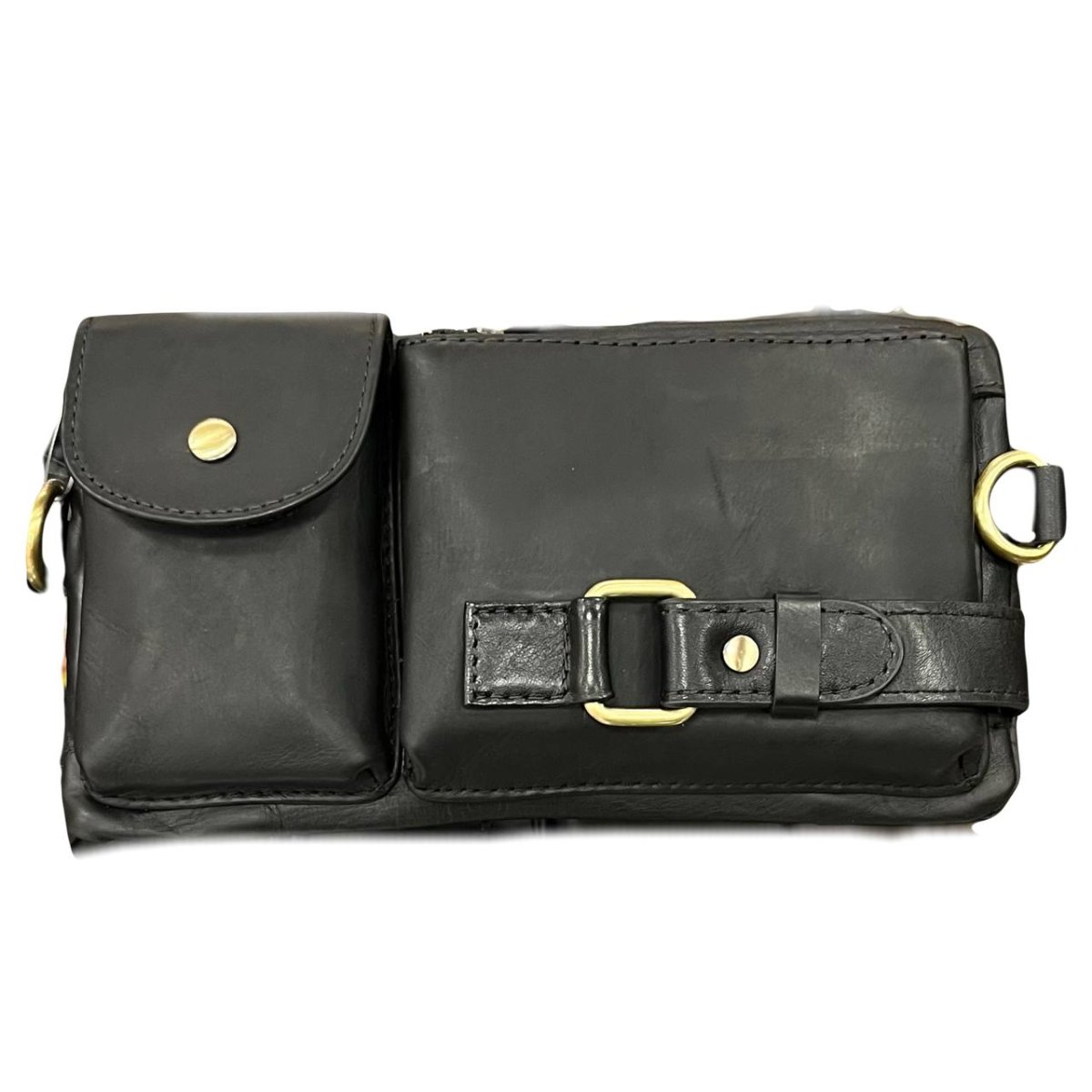 9080 Сумка поясная натуральная кожа (черный/25*13*2/натуральная кожа/Hogerland)