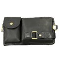 9080 Сумка поясная натуральная кожа (черный/25*13*2/натуральная кожа/Hogerland)
