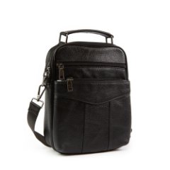 01-804-21-4 Сумка мужская натуральная кожа (чёрный) (Черный/20*7,5*25/натуральная кожа/M)