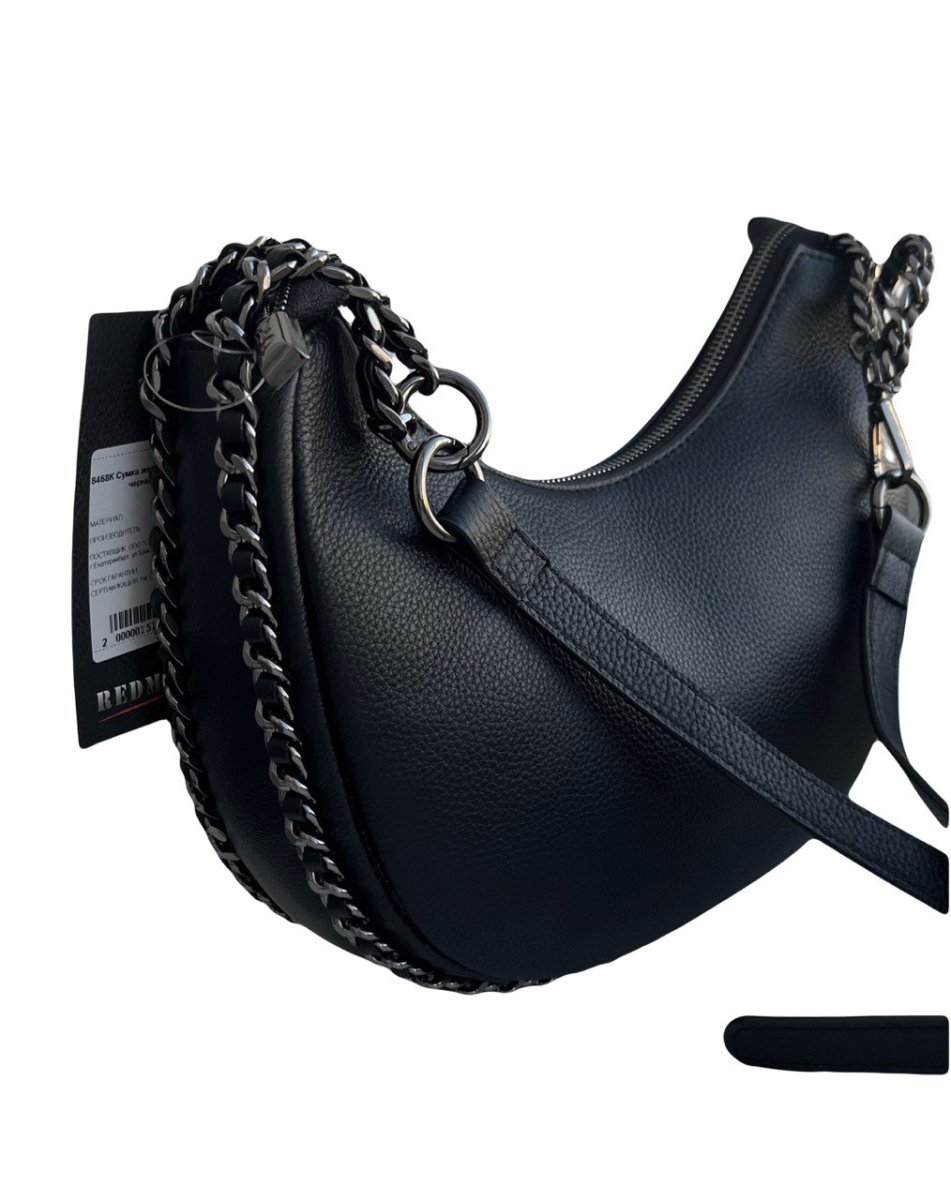 8468К Сумка женская натуральная кожа (черный) (Черный/16*29*10/натуральная кожа/Redmond)