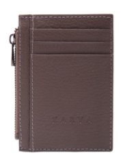 0042-51 Картхолдер натуральная кожа KARYA (Бежевый тёмный/12*8*0,5/натуральная кожа/KARYA)