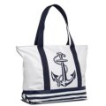 1-1 Сумка пляжная ((Морская/сине-белый)) (Белый/синий/52*38*18/текстиль/ANTAN)