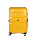 EN7520-024-7 Чемодан 4-х колесный 100% полипропилен FABRETTI  (Жёлтый/45*68*25/полипропилен/M)