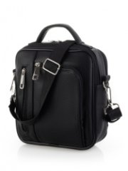 3669 Сумка мужская чёрная (Черный/искусственная кожа)