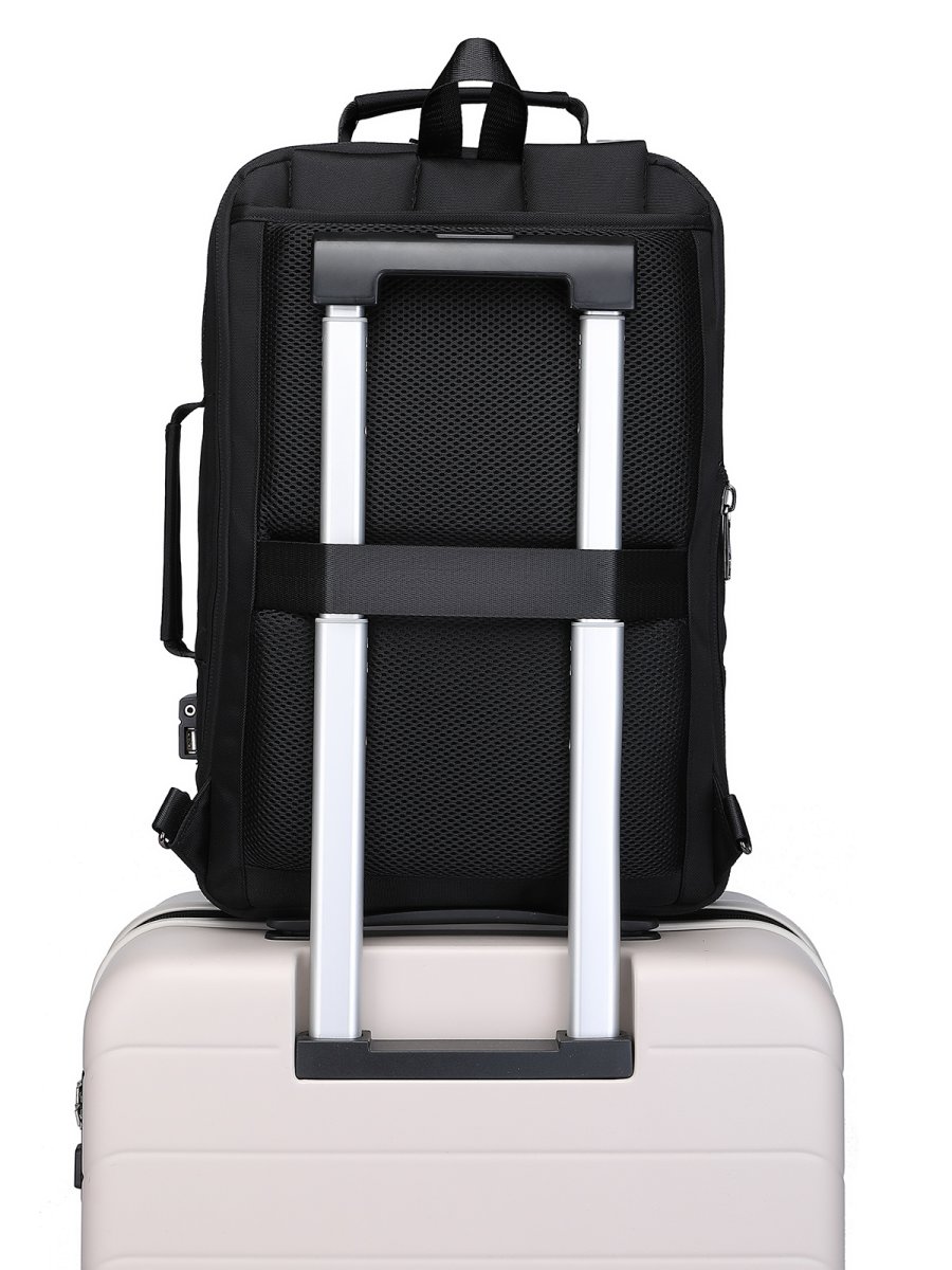 2413 (BLACK) Портфель-рюкзак c расширением ARISTOCRAT (Черный/30*45*12/17/полиэстер/1,22 кг/30 литров/ARISTOCRAT )