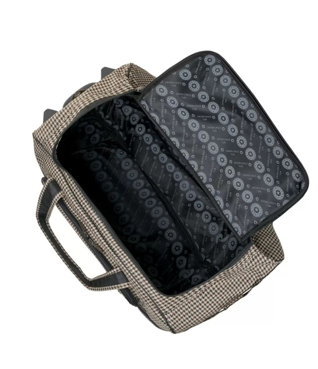 М-59 Сумка на колёсах дизайн гусиная лапка (Бежевый/56*33*35/полиэстер/78 литров/NTL Continent)